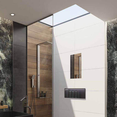 Fog Free Mirror Side View Bathroom Set Up