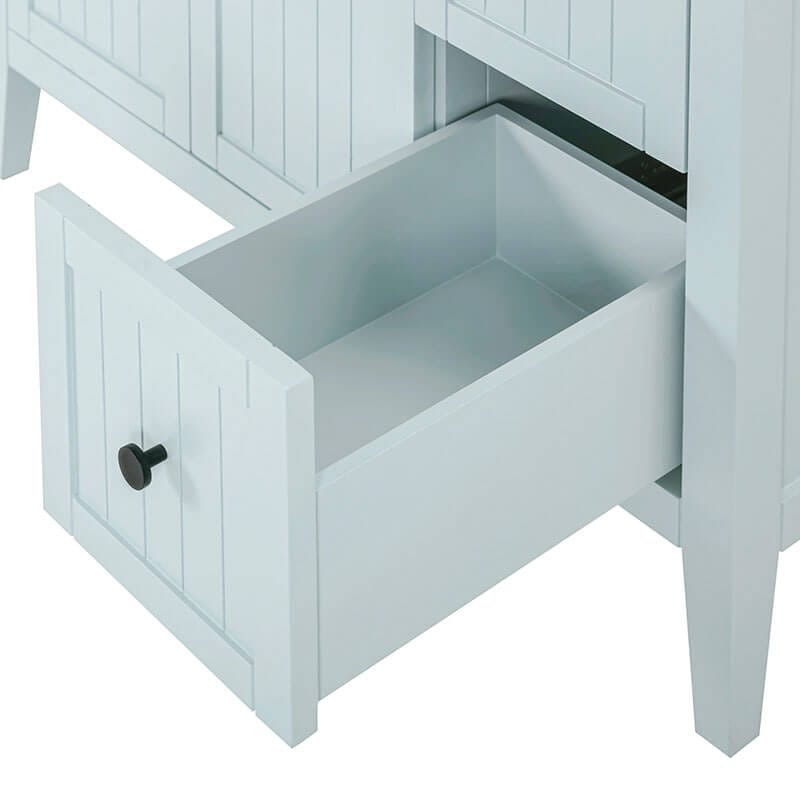 Layla 36 Left-Offset Single Sink Bathroom Vanity Ice Blue Cabinet Only  Full-Extension Drawers