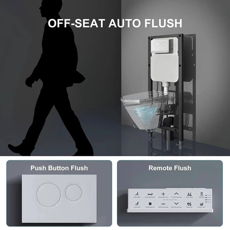 G10 Wall Mounted Smart Toilet With Concealed Tank With Off Seat Auto Flush