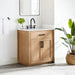 Gavino 30 inch Single Bathroom Vanity with Top Light Brown Corner View