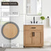 Gavino 30 inch Single Bathroom Vanity with Top Light Brown Details