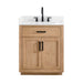 Gavino 30 inch Single Bathroom Vanity with Top Light Brown Front View