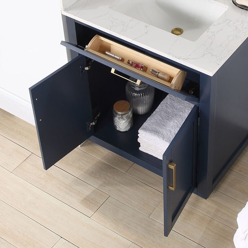 Gavino 30 inch Single Bathroom Vanity with Top Royal Blue Open