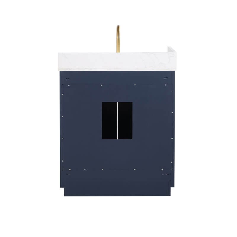 Gavino 30 Single Bathroom Vanity with Top Royal Blue Back View