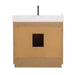 Gavino 36 inch Single Bathroom Vanity with Top Light Brown Back View