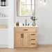 Gavino 36 Single Bathroom Vanity with Top Light Brown Corner View