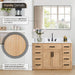 Gavino 48 inch Single Bathroom Vanity with Top Light Brown Front View
