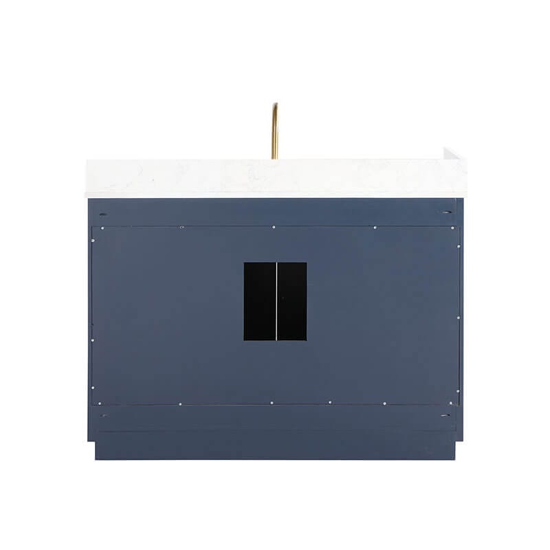 Gavino 48 Single Bathroom Vanity with Top Royal Blue Back View