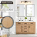 Gavino 54 Double Bathroom Vanity with Top Light Brown Cabinet Details