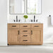 Gavino 54 Double Bathroom Vanity with Top Light Brown Front View