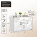 Gavino 54 Double Bathroom Vanity with Top White Dimensions