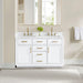 Gavino 54 Double Bathroom Vanity with Top White Front View