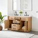 Gavino 54 inch Double Bathroom Vanity with Top Light Brown Open