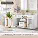 Gavino 54 inch Double Bathroom Vanity with Top White Drawer Detail
