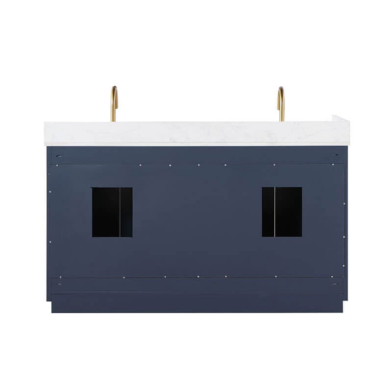 Gavino 60 Double Bathroom Vanity with Top Royal Blue Back View