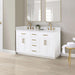 Gavino 60 Double Bathroom Vanity with Top White Corner View