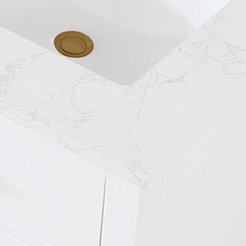 Gavino 60 Double Bathroom Vanity with Top White Countertop Close Up