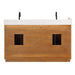 Gavino 60 inch Double Bathroom Vanity with Top Light Brown Back View