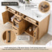 Gavino 60 inch Double Bathroom Vanity with Top Light Brown Drawer Detail