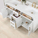 Gavino 60 inch Double Bathroom Vanity with Top White Drawer