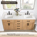 Gavino 72 Double Bathroom Vanity with Top Ligth Brown Elegant