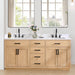 Gavino 72 Double Bathroom Vanity with Top Ligth Brown Front View