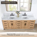 Gavino 84 Double Bathroom Vanity with Top Light Brown Front View Countertop