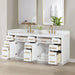 Gavino 84 Double Bathroom Vanity with Top White Corner View Open
