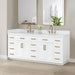 Gavino 84 Double Bathroom Vanity with Top White Corner View