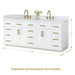 Gavino 84 Double Bathroom Vanity with Top White Dimensions