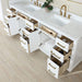 Gavino 84 Double Bathroom Vanity with Top White Open Drawer