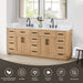 Gavino 84 inch Double Bathroom Vanity with Top Light Brown Features