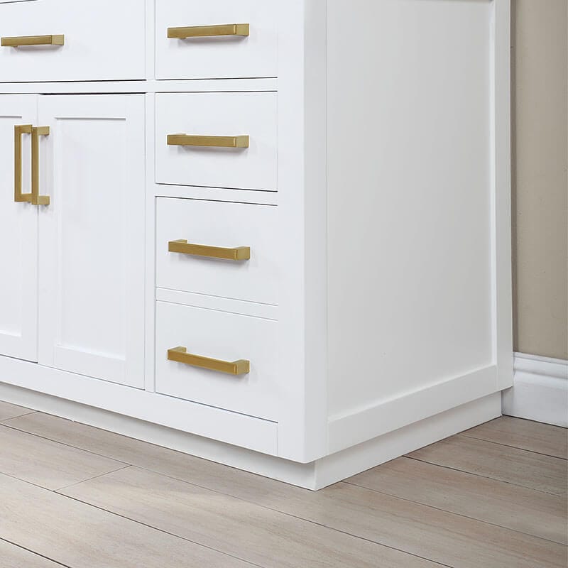 Gavino 84 inch Double Bathroom Vanity with Top White Close Up