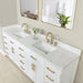 Gavino 84 inch Double Bathroom Vanity with Top White Countertop  Corner View