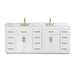 Gavino 84 inch Double Bathroom Vanity with Top White Front View