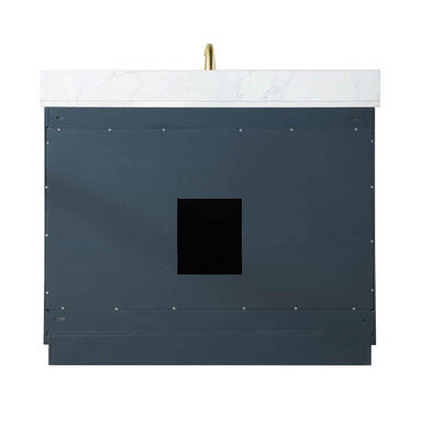 Gazsi 42 Single Bathroom Vanity with Top Charcoal Blue Back View