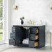 Gazsi 48 inch Single Bathroom Vanity with Top Charcoal Blue Open Drawer