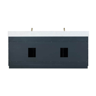 Gazsi 84 Double Bathroom Vanity with Top Classic Blue Back View