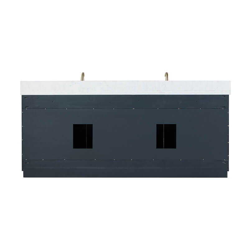 Gazsi 84 Double Bathroom Vanity with Top Classic Blue Back View