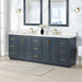 Gazsi 84 inch Double Bathroom Vanity with Top Classic Blue Corner View