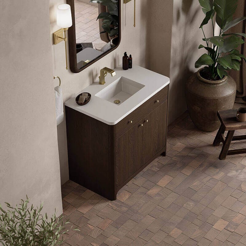 Gracyn 36 Inch Single Vanity Sable White Zeus Quartz Top