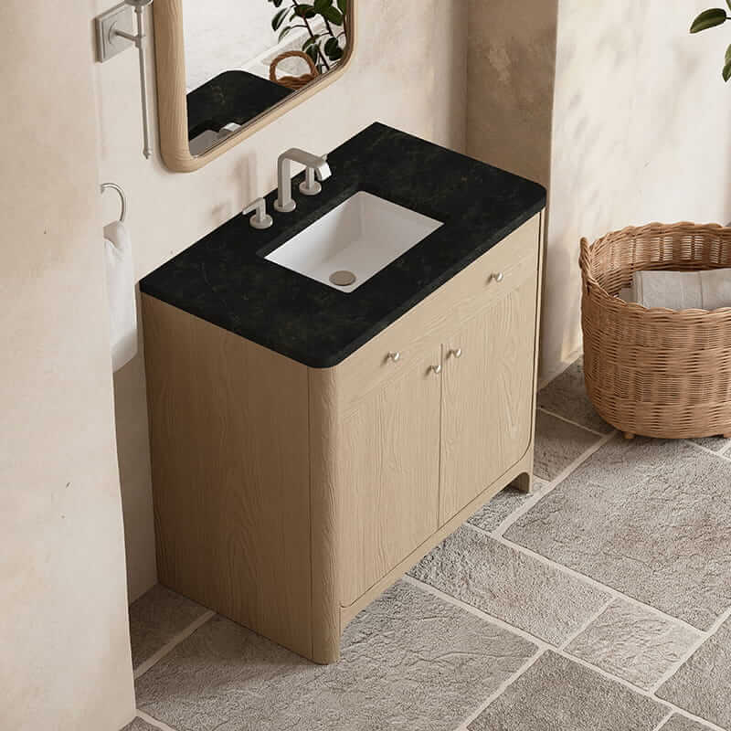 Gracyn 36" Single Vanity in Coastal Driftwood With Phantome Eclos Widespread Top