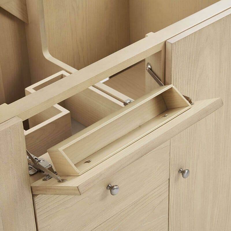 Gracyn 48 Inch Single Vanity Coastal Driftwood Top Row Tip Out Drawer