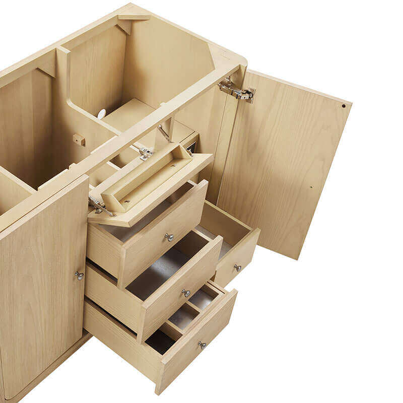 Gracyn 48 Single Vanity Coastal Driftwood Full Extension Exterior Drawers