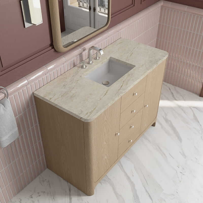 Gracyn 48" Single Vanity in Coastal Driftwood With Tajnar Eclos Widespread Top