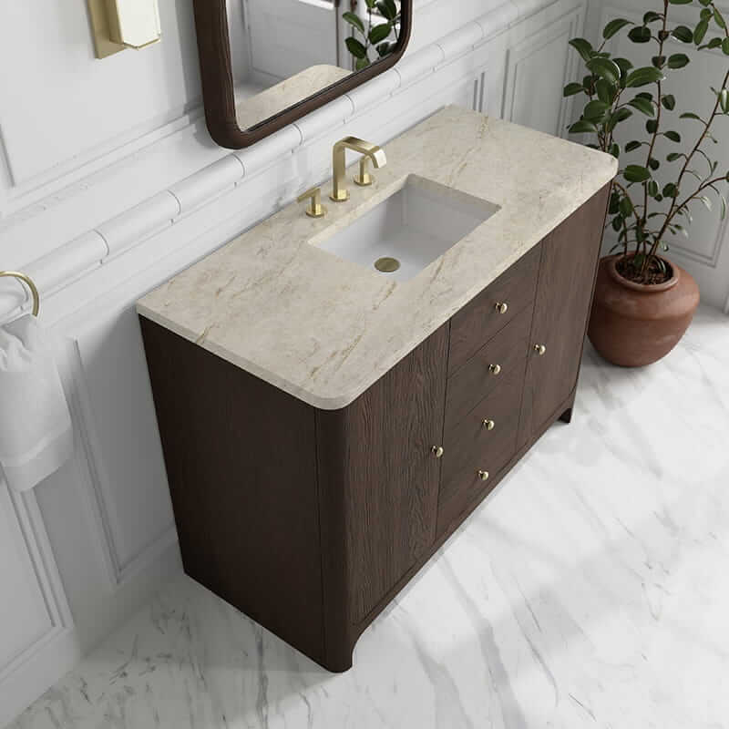 Gracyn 48" Single Vanity in Sable With Tajnar Eclos Widespread Top