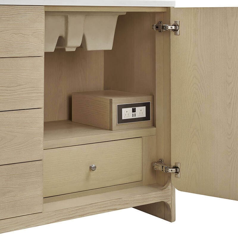 Gracyn 72 Double Vanity Coastal Driftwood Integrated Outlets With Usb Ports