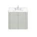 Haley 30 inch Single Sink Bathroom Vanity with Dual Mount Option Soft Sage in Calacatta Quartz Front View
