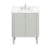 Haley 30 Single Sink Bathroom Vanity with Dual Mount Option Soft Sage in Calacatta Quartz Front View