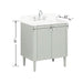 Haley 30 Single Sink Bathroom Vanity with Dual Mount Option Soft Sage in White Engineered Stone Dimension
